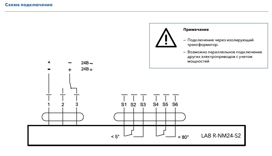 Схема подключения привода ENSO LAB R-NM24